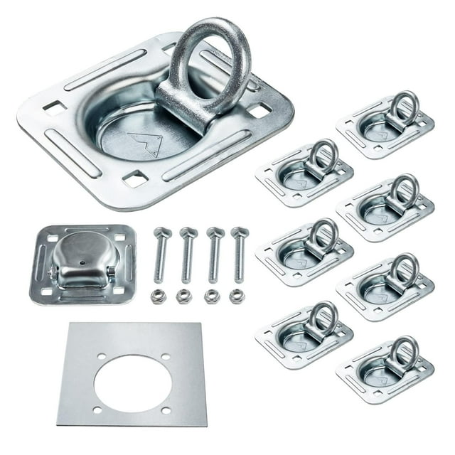Lonffery - Paquete de 8 anclajes de amarre de anillo en D empotrados (6 lbs. Capacidad), kit resiste