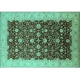 thumbnail image 1 of Ahgly Company Indoor Rectangle Oriental Turquoise Blue Traditional Area Rugs, 6' x 9', 1 of 4