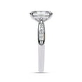 thumbnail image 3 of AFFY Solitaire Engagement Wedding Ring for Women Center 9X7MM Emerald and Round Lab Created Moissanite Rings Jewelry Gift for Her In 14K Solid White Gold Size 4.5, 3 of 6