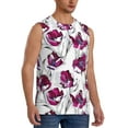 thumbnail image 2 of Haiem Men's Tulips Flowers Print Tank Tops Summer Sleeveless Cut Off Workout T-Shirts Fitness Vest Athletic Undershirts-X-Large, 2 of 8
