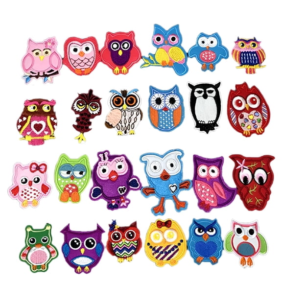 TUWAFE 2026 New 24Pcs Owl Patch Clothing Embroidery Patch Sewing Patches Appliques for Clothes Sewing for Jackets,Shirts,Bags,Hats,Jeans