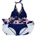 thumbnail image 3 of Women's Plus Size Swindress Floral Halter 2 Pieces Tankini Swimwear Swimsuits 2X-6X, 3 of 5