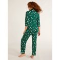 thumbnail image 2 of Joyspun Women’s and Women’s Plus Cotton Blend Notch Collar Pajama Set, 2-Piece, Sizes XS to 4X, 2 of 4