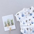 thumbnail image 2 of PatPat 2pcs Baby Boys Cactus Short Sleeve Summer Outfits Set,Lapel Button up T-Shirt Tops Elastic Waistband Shorts Set Toddler Clothes Set Beachwear,0-3T, 2 of 6