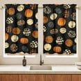 thumbnail image 3 of Halloween Kitchen Curtains Valances and Tiers 3 Piece Set,Gothic Cute Pumpkin Rod Pocket Short Kitchen Tier Cafe Curtain Over Sink Window for Fall Thanksgiving Decor 36 Inch, 3 of 6