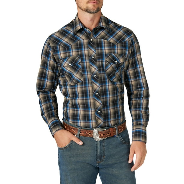 Wrangler Men's Long Sleeve Western Shirt 