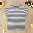 thumbnail image 4 of Hiijoy Infant Boys T Shirt Excavator Stripe Print Short Sleeve T-Shirt Kids Active Tee Shirt, 4 of 6