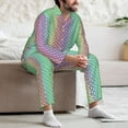 thumbnail image 7 of Fotbe Rainbow Peacock Feathers Pattern Long Sleeve Pajama Set for Men,Sleepwear Set,2-piece Loungewear Set,Soft PJs Comfy Nightwear with Pockets-XX-Large, 7 of 7