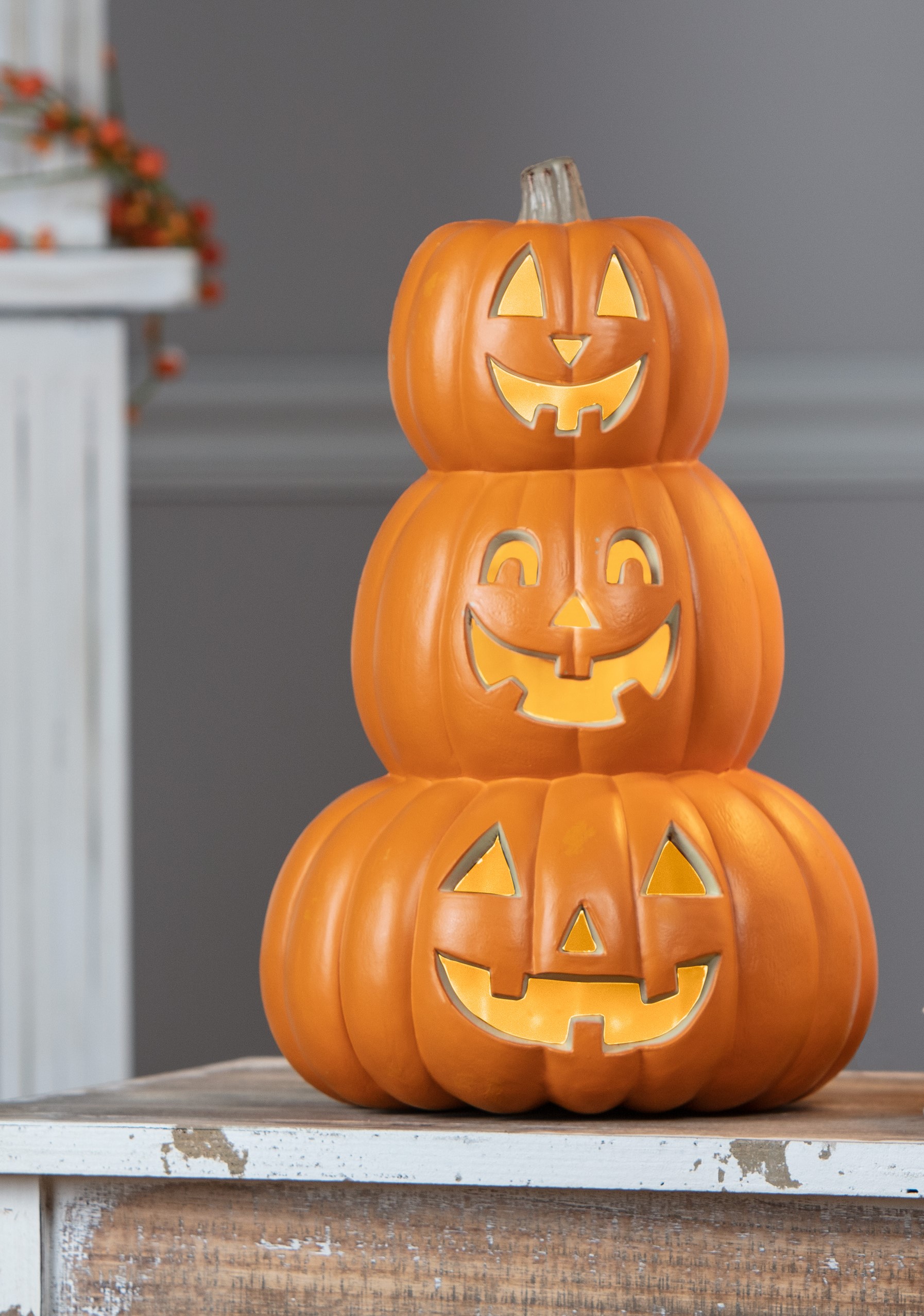 Way to Celebrate Halloween Light-Up Pumpkin Trio Decoration - image 2 of 6