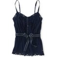 thumbnail image 1 of Camiseta sin mangas Aeropostale con encaje y volantes para mujer azul extra pequeña, 1 of 1