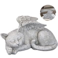 thumbnail image 1 of Statue Commémorative de Chat Ange, Ornement de Chat Dormant en Résine pour Jardin, 1 of 4