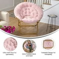 thumbnail image 4 of Emma + Oliver 38" Oversize Portable Faux Fur Folding Saucer Moon Chair for Dorm and Bedroom, Blush Faux Fur/Soft Gold Frame, 4 of 14