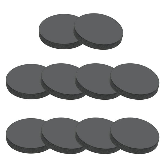 Rubber Solid Discs Washers 15mm OD x 4mm Thick Rubber Round Gasket Pad Bushings Spacer, Black 10 Pcs