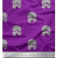 thumbnail image 1 of Soimoi Crepe Silk Fabric Leaves & Floral Block Decor Fabric Printed Yard 42 Inch Wide, 1 of 3