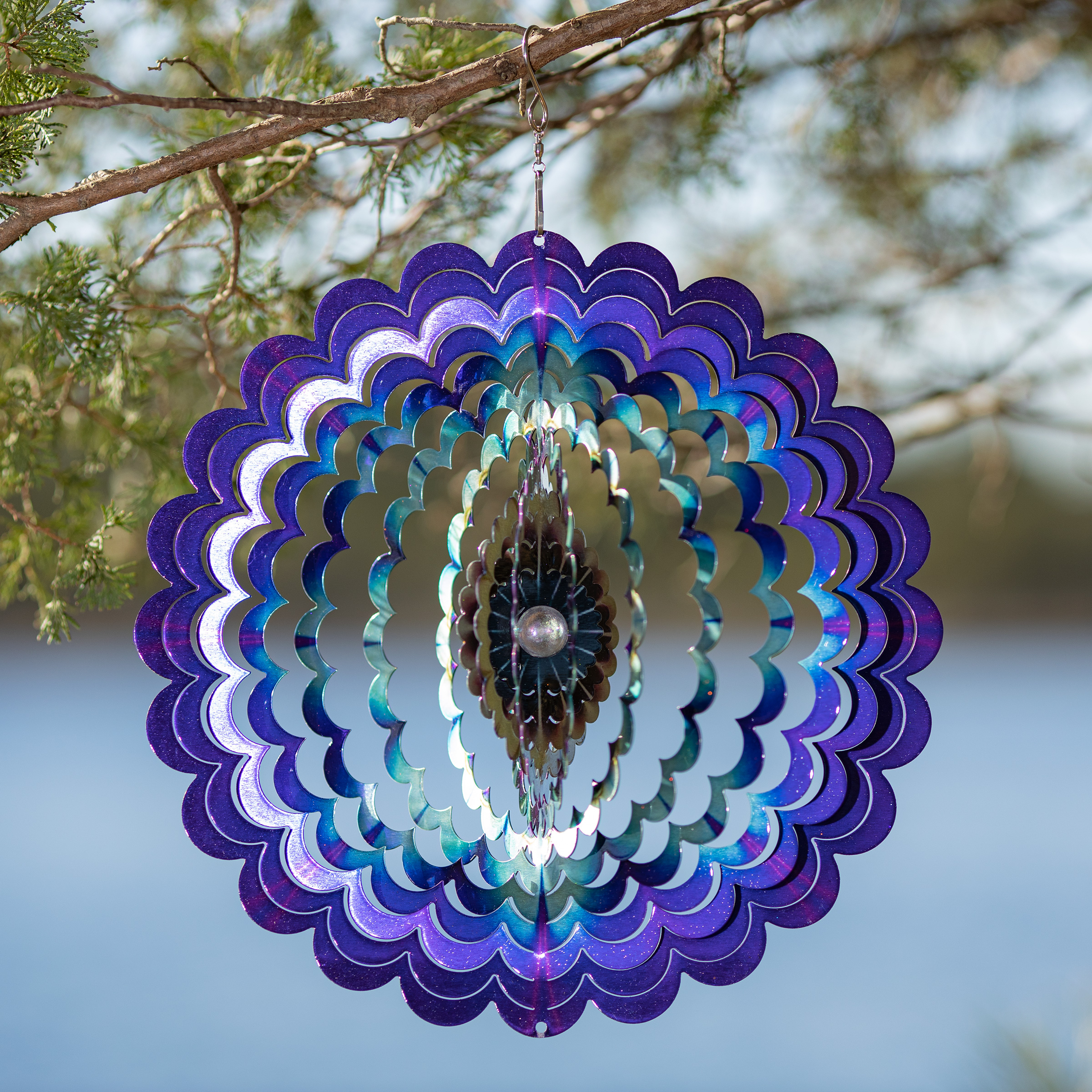 VP Home Floral Burst Mandala 3D Metal Outdoor Garden Decor Wind