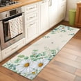 thumbnail image 2 of Spring Floral 2'x6' Runner Rugs for Hallway Kitchen Bedside Non Slip Washable, Daisy Eucalyptus Leaves Watercolor Rustic Entryway Rug Runners with Rubber Backing, Long Carpet Runner for Laundry Room, 2 of 8