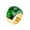 Gold Green, variant on Unisex Stainless Steel Crystal Zirconia Engagement Rings Green CZ Stone Silver Size 7