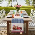 thumbnail image 4 of Table Runners 72 Inches Long Dress Scarves, 4th of July Farmhouse Kitchen Table Runner, Coffee Tablerunners, Red Truck Watermelon Patriotic Star USA Flag 14x72 Inch, 4 of 9
