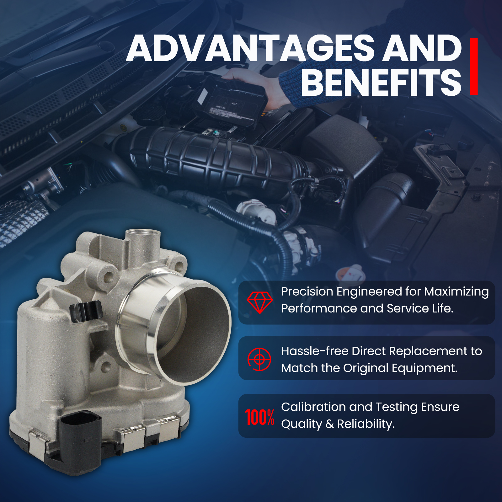 MOCA AUTOPARTS Electronic Throttle Body Fit for 2013-2016 Ford Escape 1.6L & 2011-2019 Ford Fiesta 1.6L & 2014-2016 Ford Transit Connect 1.6L