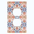thumbnail image 2 of Metal Light Switch Plate Cover Red Blue Fancy Tile Pattern TIL014, 2 of 13