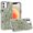 Black, variant on For iPhone 12 & iPhone 12 Pro Charming Hearts Bling Diamonds Stones Chrome Hybrid Case - Silver