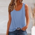 thumbnail image 6 of Conairie Tank Tops For Women Scoop Neck Sleeveless Slim Fitted Ribbed Knit Basic Blouses Solid Color Y2K Camisole Shirts Blue M, 6 of 6