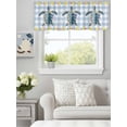 thumbnail image 4 of Ocean Sea Turtle Nautical Valances for Windows,Kitchen Valance Rod Pocket Short Curtain, Summer Lemon Blue Plaid Valance Curtain Window Valances for Bedroom Bathroom Living Room 54x18in, 4 of 9