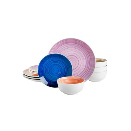 

Gibson Home Color Vibes 12 Piece Fine Ceramic Dinnerware Set (129386.12)