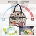 thumbnail image 5 of Xecao Vintage Coffee Print Insulated Lunch Box, Lunch Cags Lunch Bag Featuring An Adjustable Shoulder Strap, 5 of 5