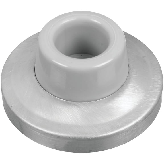 Doorstop, Wall-Mount, Large Base, Chrome -N215-848