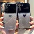 thumbnail image 2 of Compatible with Samsung Galaxy S21 FE Plating Cute Heart Phone Case,Gradient Glitter Bling Clear S21 fe Case Women Full Camera Lens Protection Soft Shockproof Bumper Cover (Deep Purple), 2 of 8