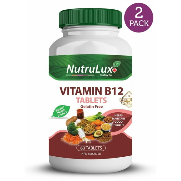 Vitamin B12 ( 1000 mg Vitamin B12 ) Halal Gelatin Free Tablets(Pack of 2)