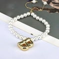 thumbnail image 6 of Bubble Letter bracelet For Women, Balloon Initial 14k Gold Plated Pearl Chain Alphabet Pendant Charm Simple Adjustable Gift Jewelry, 6 of 8