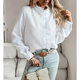 thumbnail image 2 of ZANKLEY Shirts for Women Long Sleeve Shirt Button Down Loose Outfits Blouse Tops, 2 of 6