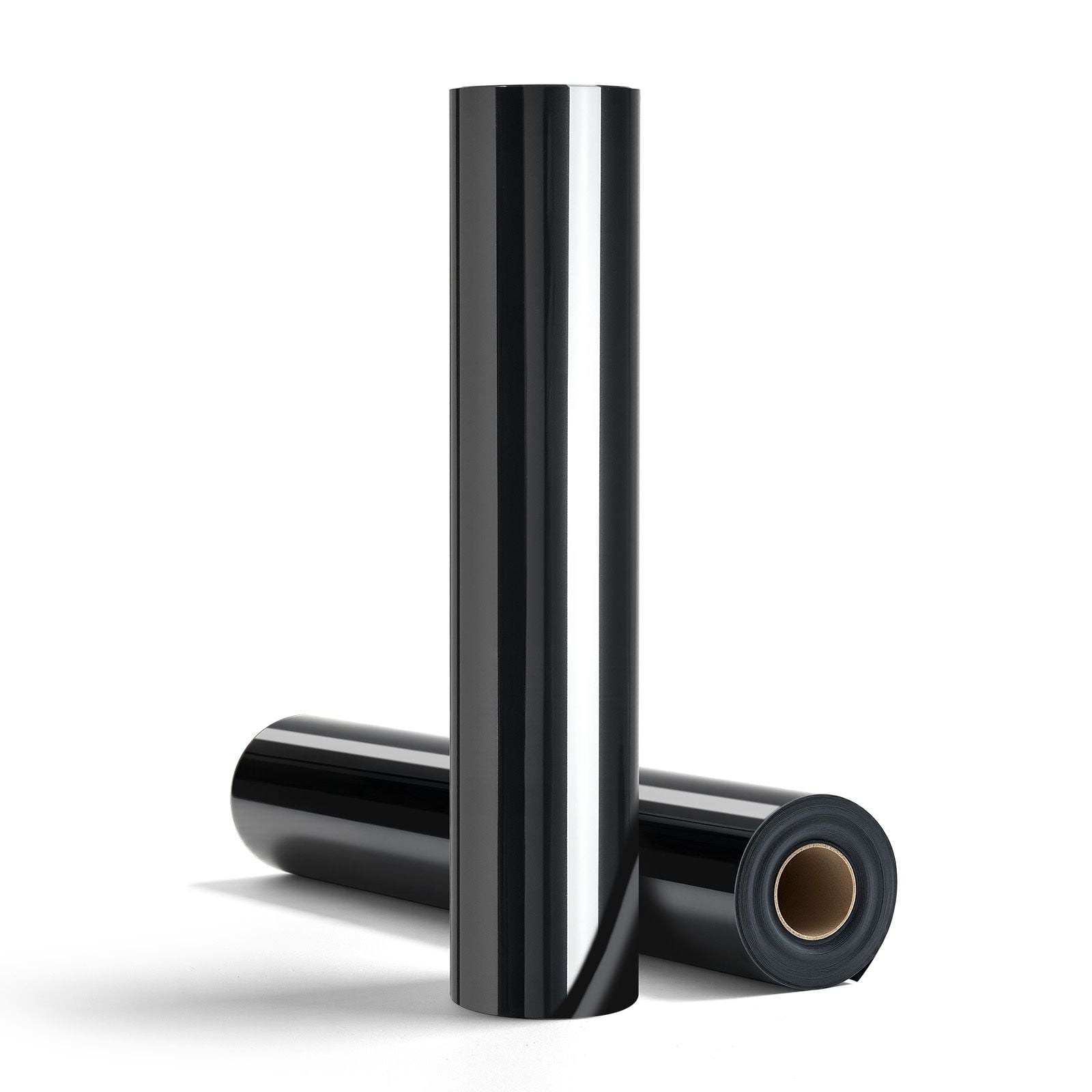 Glossy Black Heat Transfer Vinyl Roll,12x25 ft Iron-On HTV for T-Shirts,Hats,Bags,Strong Adhesive,Easy to Cut&Weed,Works with Cricut&Silhouette