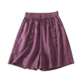 thumbnail image 1 of Women's Summer Linen High Waist Wide Leg Shorts - Ruffled Hem Retro Vintage Casual Shorts, 1 of 6