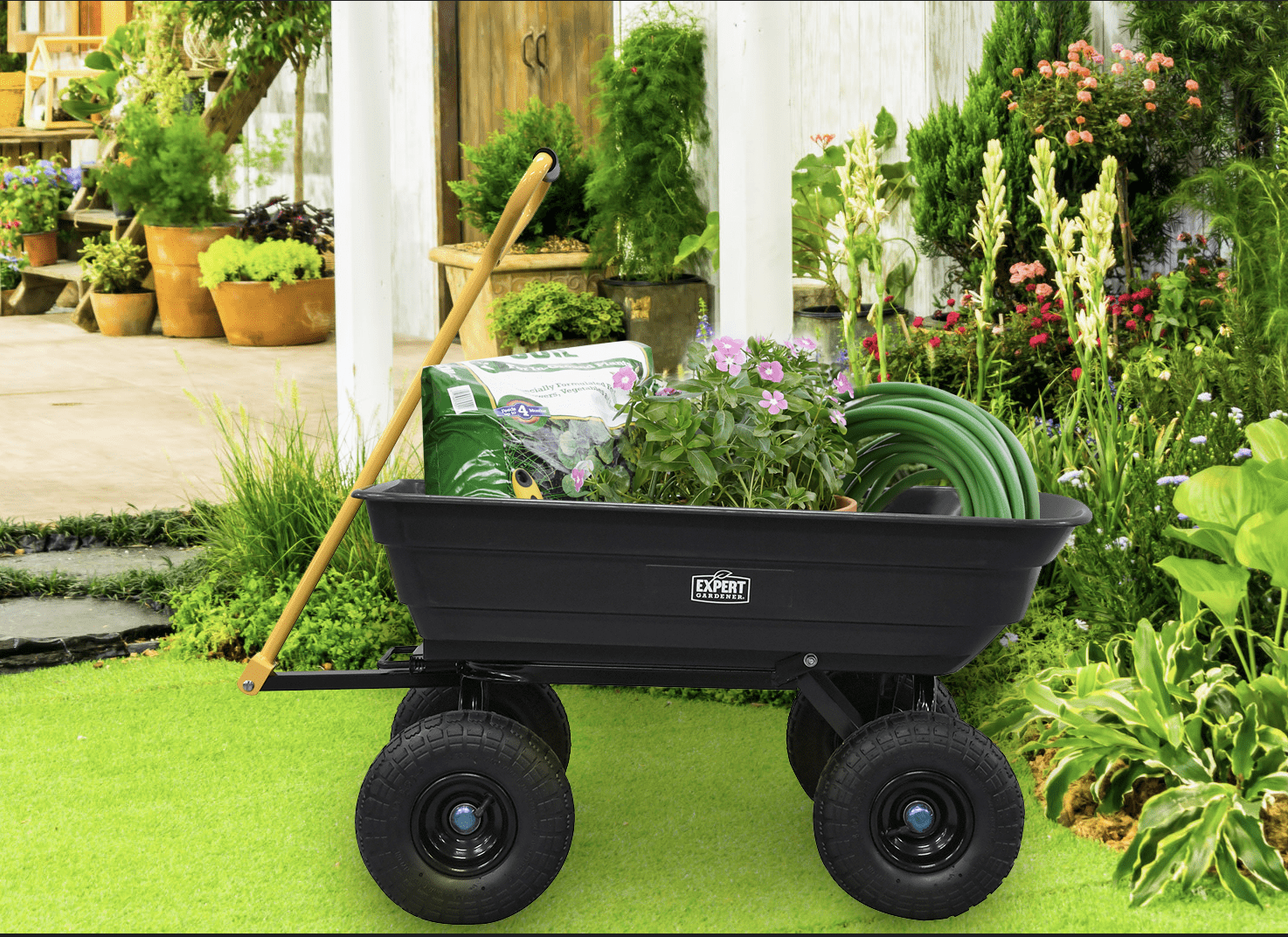 Expert Gardener 400 lbs. Capacity Poly Landscape & Garden Dump 
