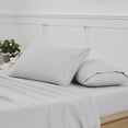 thumbnail image 6 of Pillowcases 2 Pack Standard/Queen Embroidered Super Soft Brushed Microfiber Solid - Silver, 6 of 7