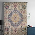 thumbnail image 5 of Boho Southwest Semi Sheer Curtains Drapes for Living Room, Bedroom, French Doors Window 108 Inches Long, Vintage Country Ethnic Nation Motifs Rod Pocket Chiffon Curtain Drapery Voile Draperies Panel, 5 of 6