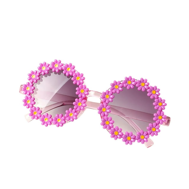 Stylish Round Flower Frame Sunglasses for Outdoor Beach Activities and Sun