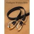 thumbnail image 4 of Vorliqent Women's Belts 2 Pack Skinny Black Belts with Gold Buckle for Dresses Jeans Waist Belt for Women, 4 of 7