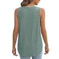 thumbnail image 5 of Povozer Womens Tank Tops V Neck Eyelet Embroidery Casaul Sleeveless Shirts(Green,M), 5 of 5