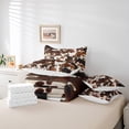 thumbnail image 5 of Feelyou Brown Cow Print Bedding Comforter Set 7-Piece, Rustic Farmhouse King Bedding Sets, Square Patchwork Bed Sheets, Super Cozy Bedroom Decorative, 5 of 7