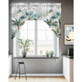 thumbnail image 3 of Summer Palm Trees Kitchen Swag Valance for Window, Rod Pocket Short Kitchen Curtains&nbsp;36 Inch Length, Botanical Tropical Leaves Swag Topper Small Window Treatment for Cafe Bathroom Bedroom, 3 of 6