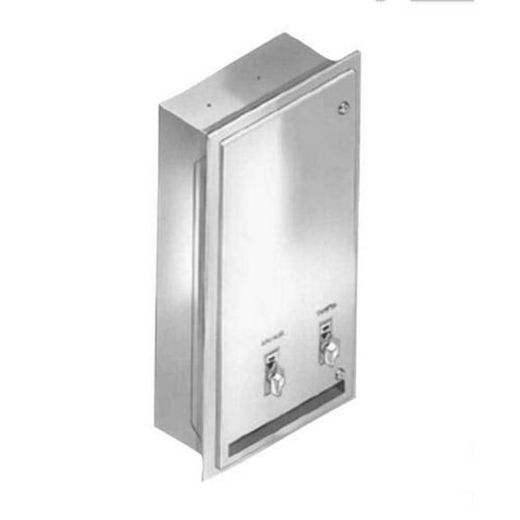 Bradley 401-420000 - Standard Series Napkin/Tampon Vendor - Recessed $.10