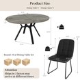 thumbnail image 2 of Extendable Round Dining Table Set for 4 People, 43.3"-59.1" Extendable Kitchen Table with 4 Upholstered Chairs, Space Saving for Kitchen Dining Room (Grey Table+4 U-Shaped Black Chairs), 2 of 13