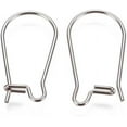thumbnail image 2 of 20PCS Kidney Shape Ear Wires Findings Smooth Hoop Earrings 0.6mm Pin Stainless Steel Earrings for Unisex Earring Jewelry Making 20x9x2mm, 2 of 2