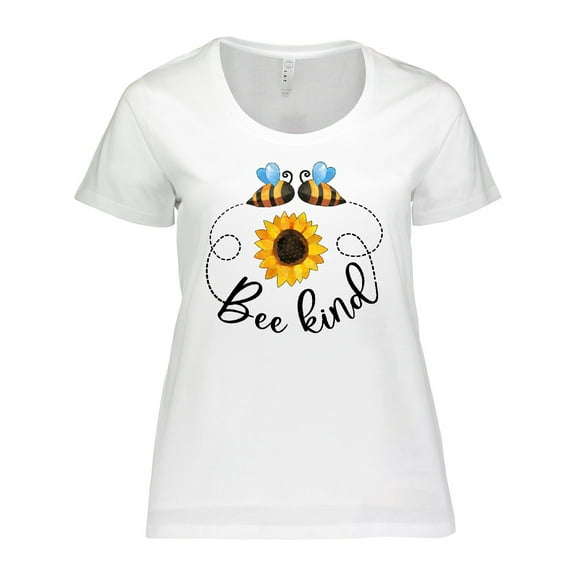 Inktastic Bee Kind Bees and Sunflower Women's Plus Size T-Shirt
