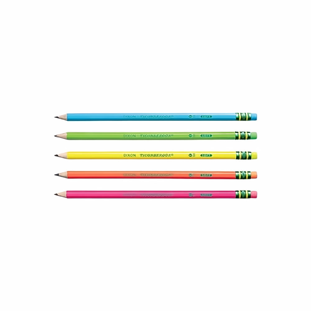 Dixon Ticonderoga No. 2 Assorted Neon Pencils (Pack of 5)