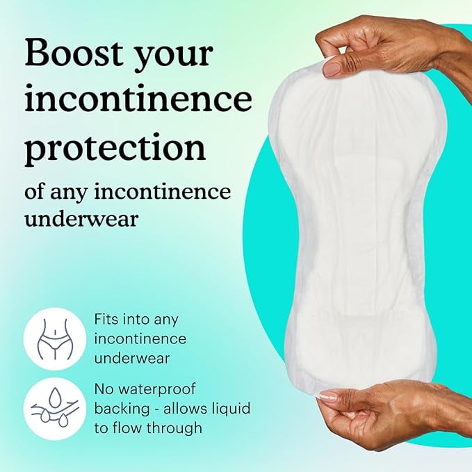 Because Incontinence Booster Pads Overnight - Ultra Long 16", For Women and Men, Adds 4 Cups Absorbency to Adult Diapers. 60 Boosters (3 Packs of 20)